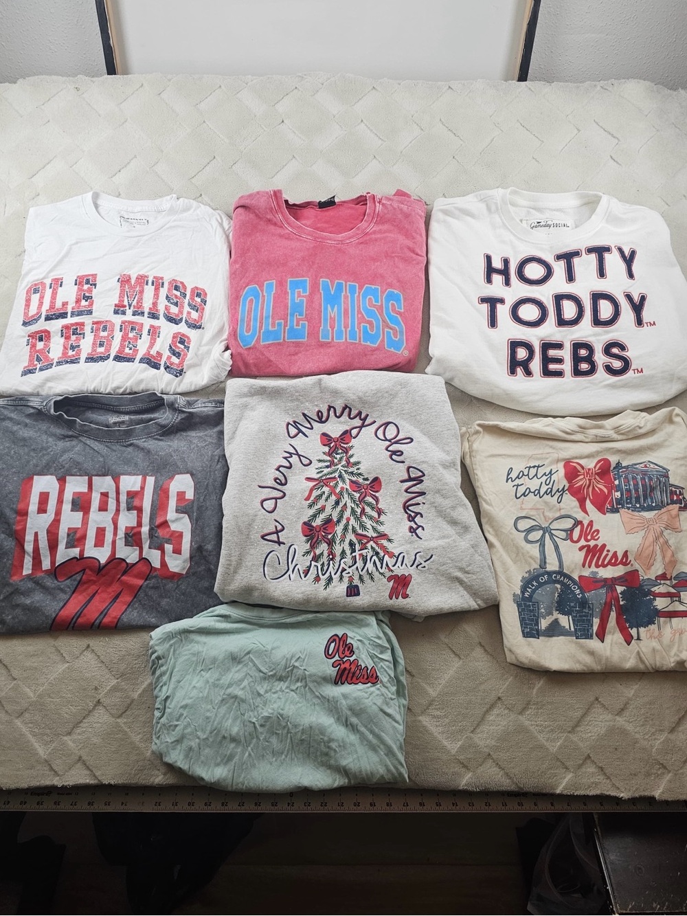 Lot of 7 Ole Miss University of Mississippi Tops/Sweatshirts Sizes Small
